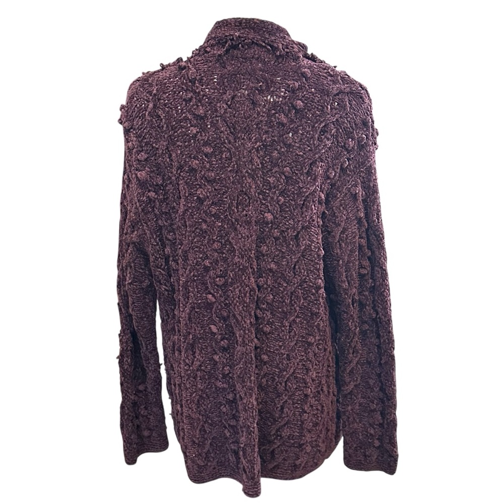 Vintage 90s Y2K Bobble Knit Long Cardigan Sz M Grunge Goblin Forest Fairy Purple - Picture 10 of 11